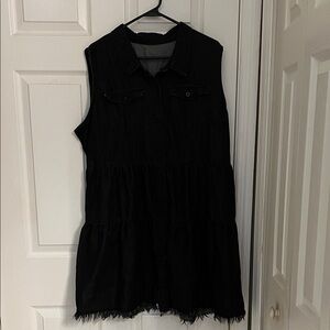 Sleeveless Black Button-Up Dress